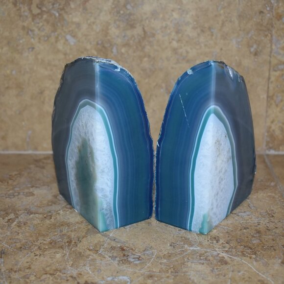 Vintage beautiful Agate Geode Quartz Crystal Rock Stone Rock Open book end - Picture 6 of 14